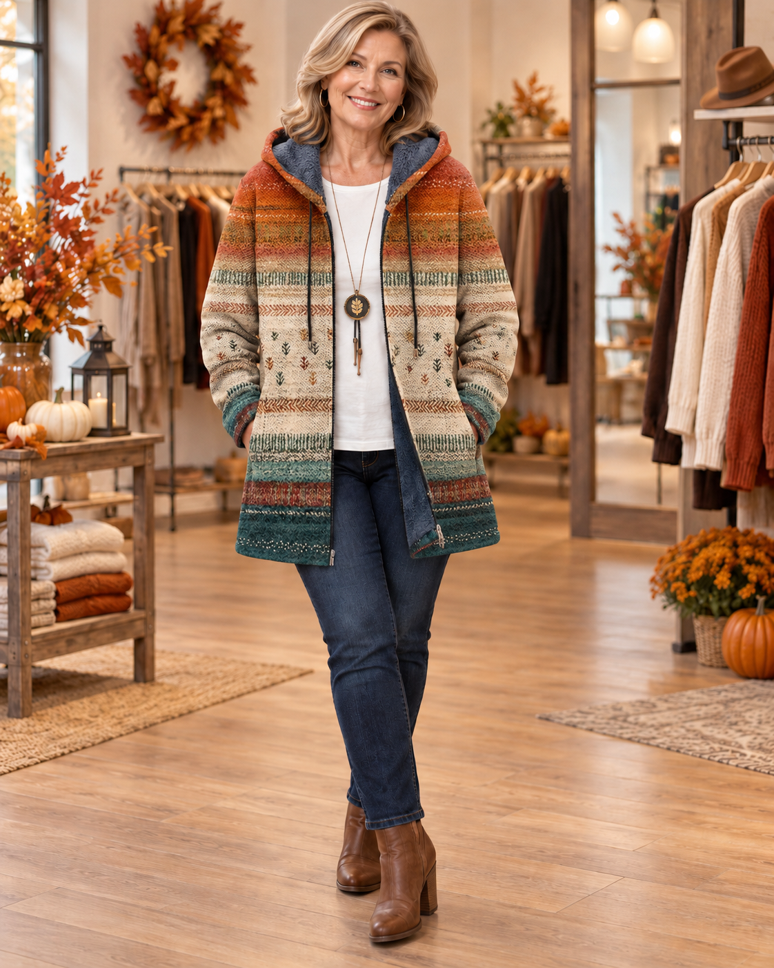 Diana | Artistic Hooded Cardigan Coat