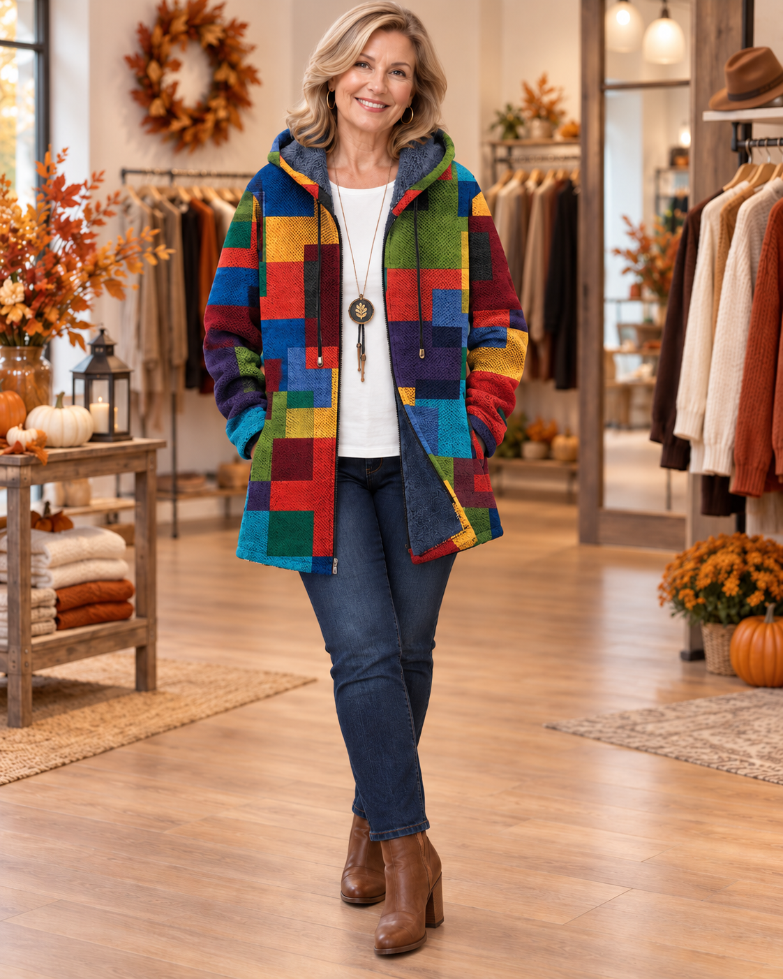 Cynthia | Artful Hooded Cardigan