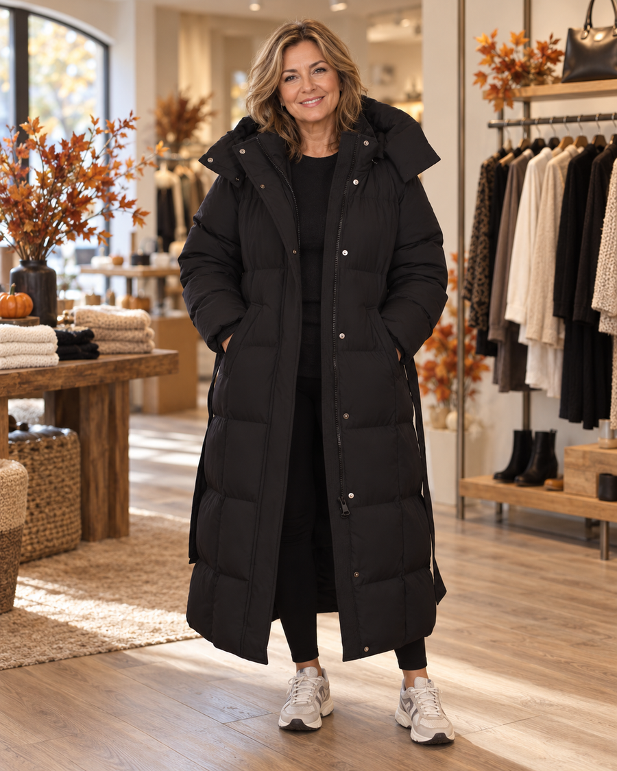 Hooded Puffer Longline Coat