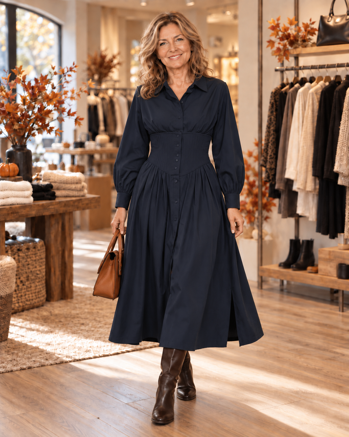 Elise™ | Corset-Waist Midi Dress