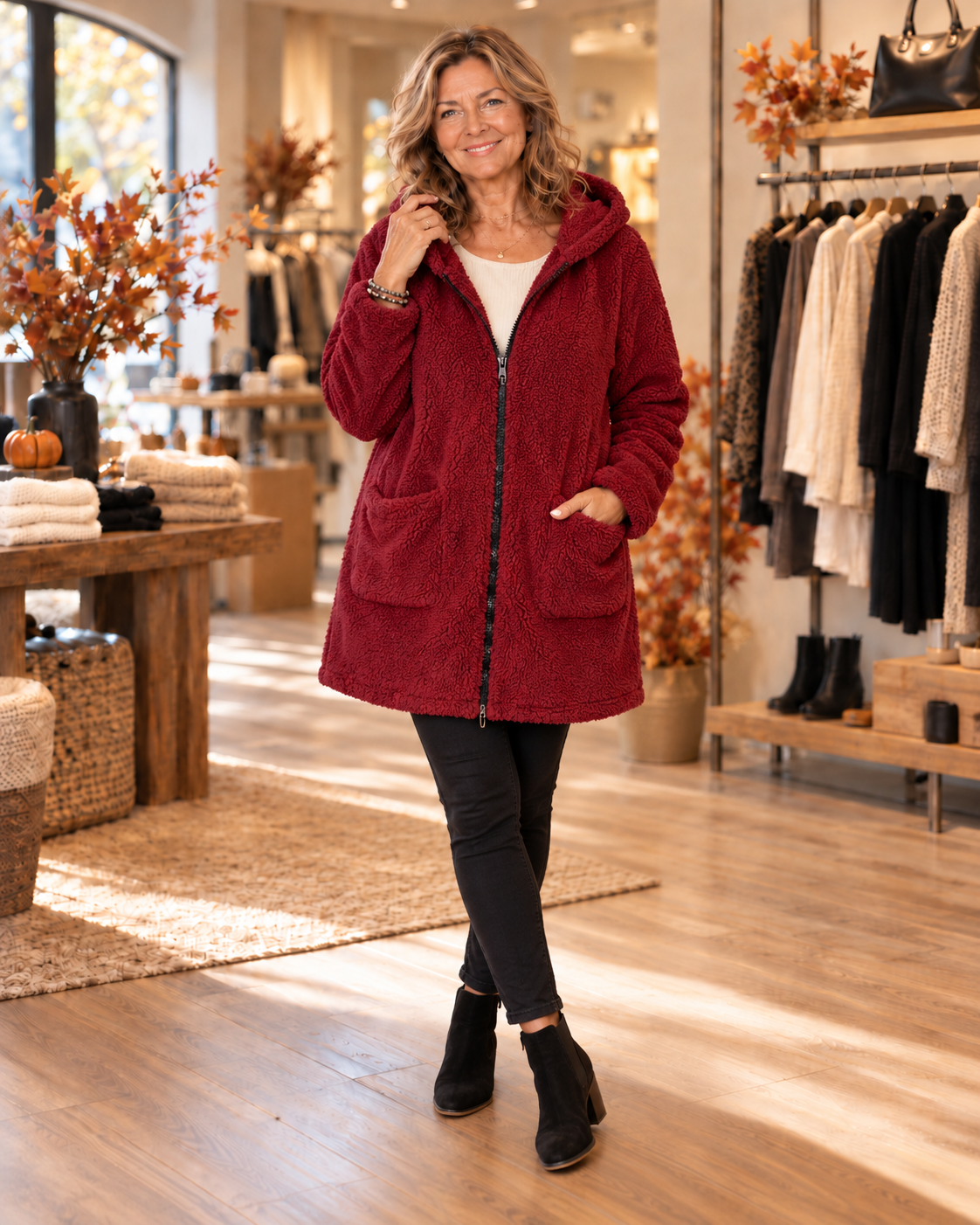 Maren™ Women’s Plus-Size Plush Hooded Coat