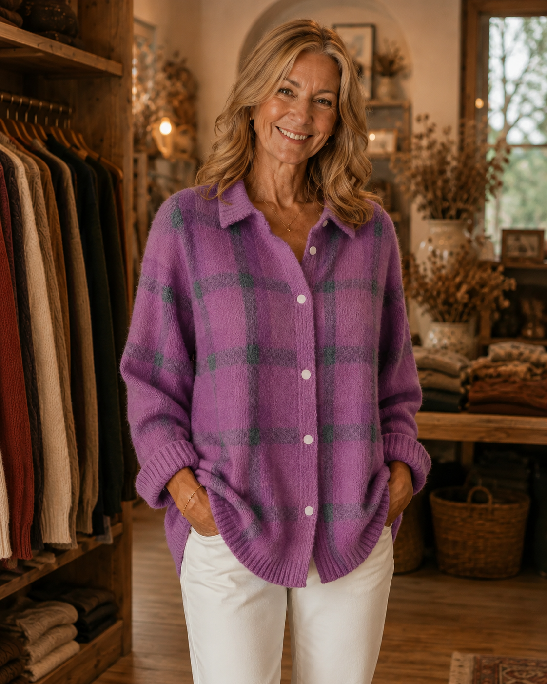 Fieldstone™ | Relaxed Fit Checked Cardigan