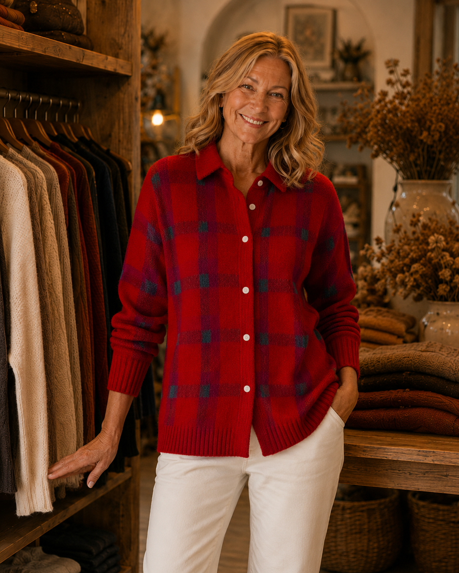 Ivalene™ | Plaid Button Cardigan