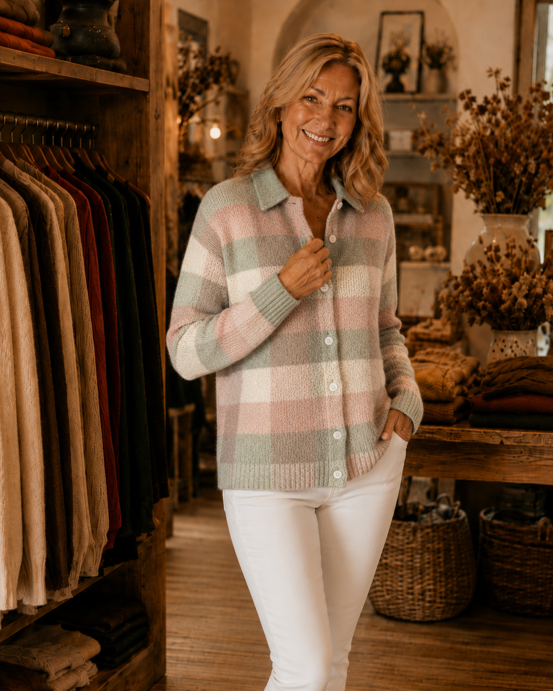 Tawney™ | Pastel Plaid Cardigan