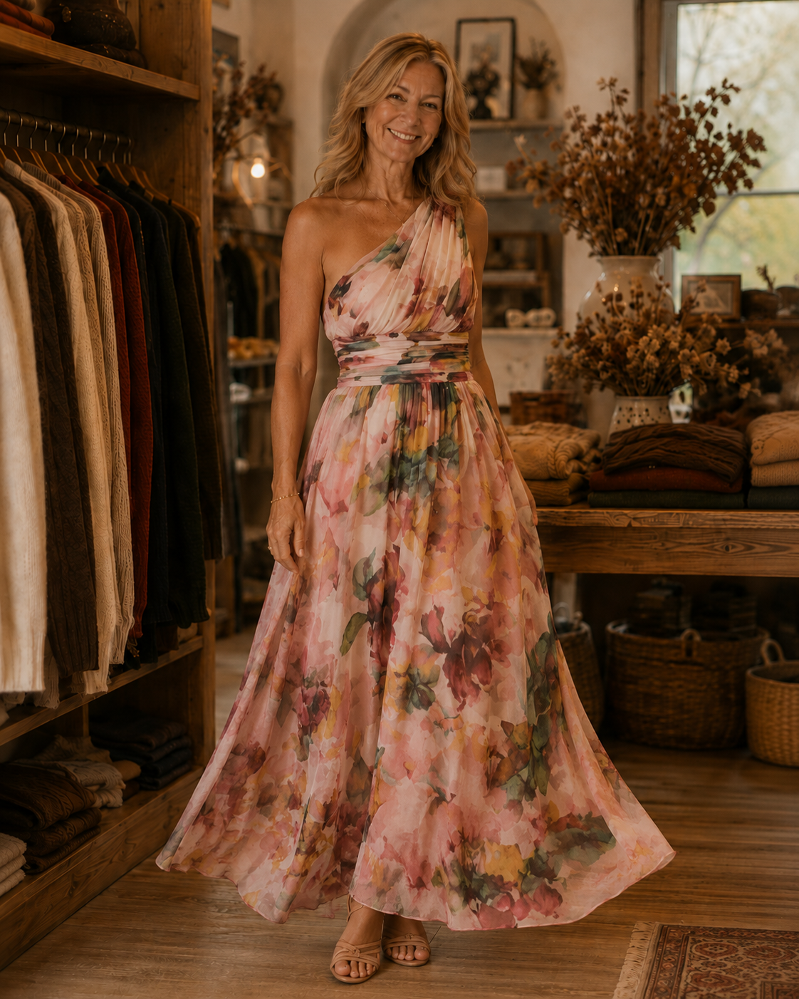 June™ One-Shoulder Floral Maxi Dress