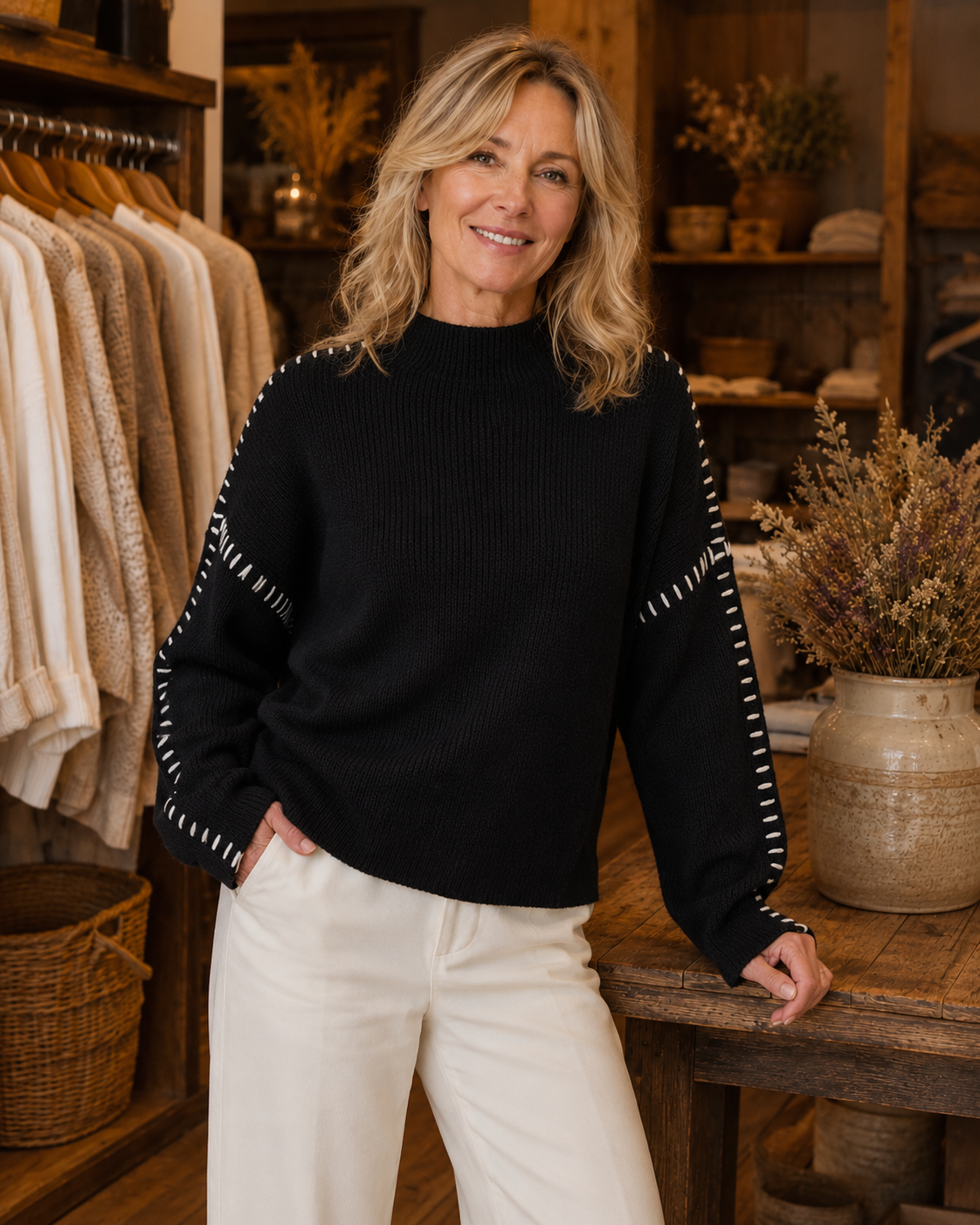 Oversized Mock Neck Sweater