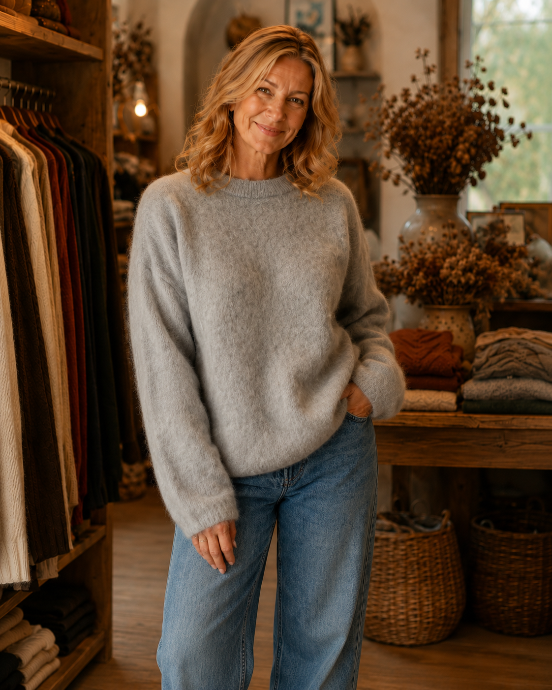 Women's Cozy Elegant Mohair Sweater