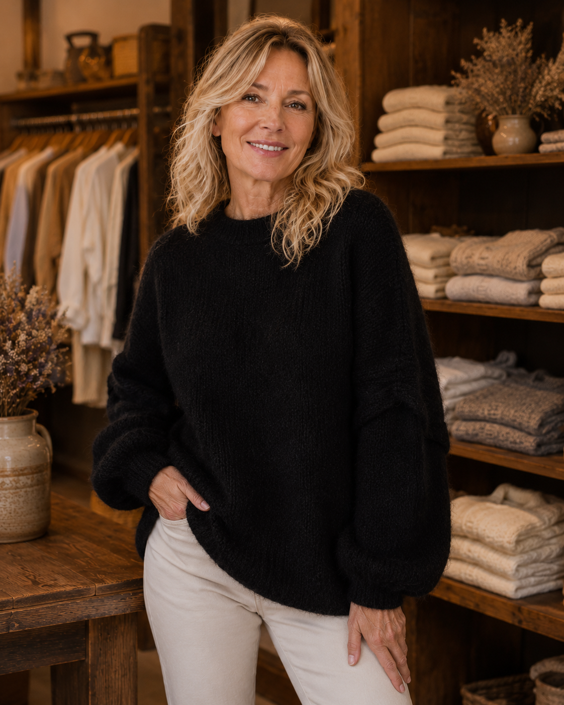 Women's Fluffy Oversized Knit Sweater