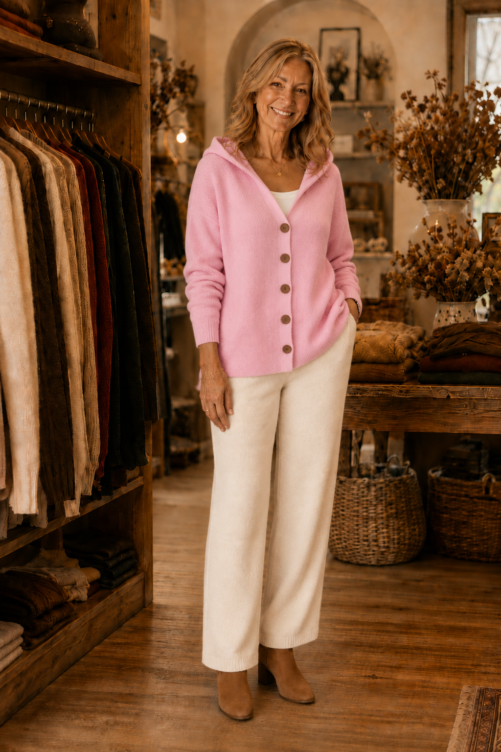 Darienne™ | Hooded Button-Up Knit Cardigan