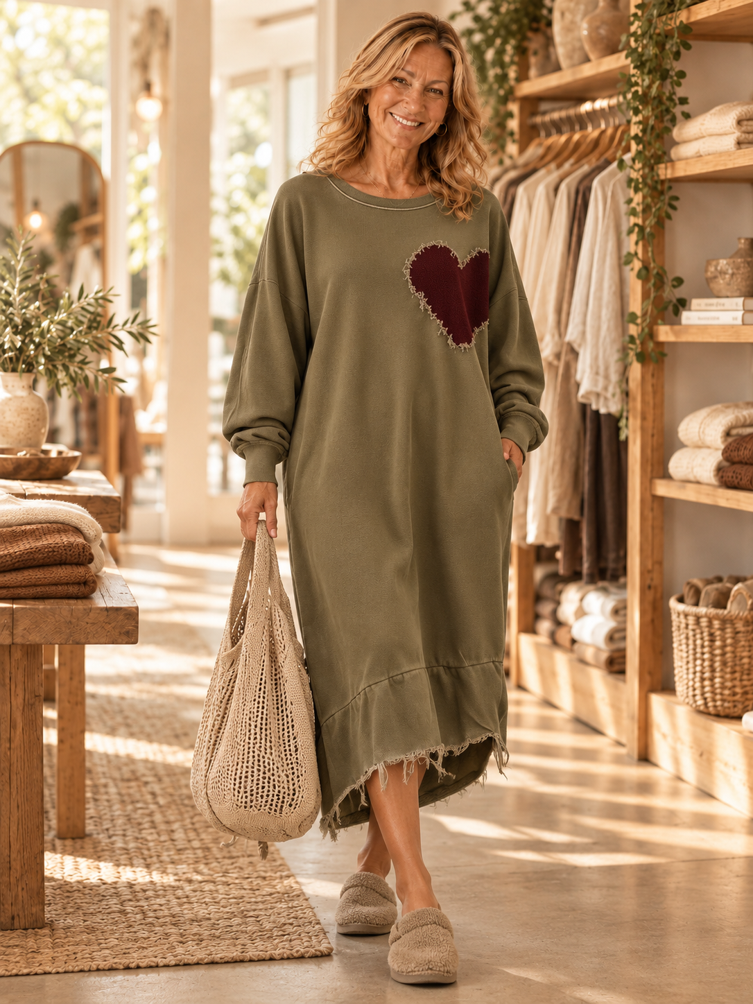 Olivia™ | Heart Sweatshirt Dress