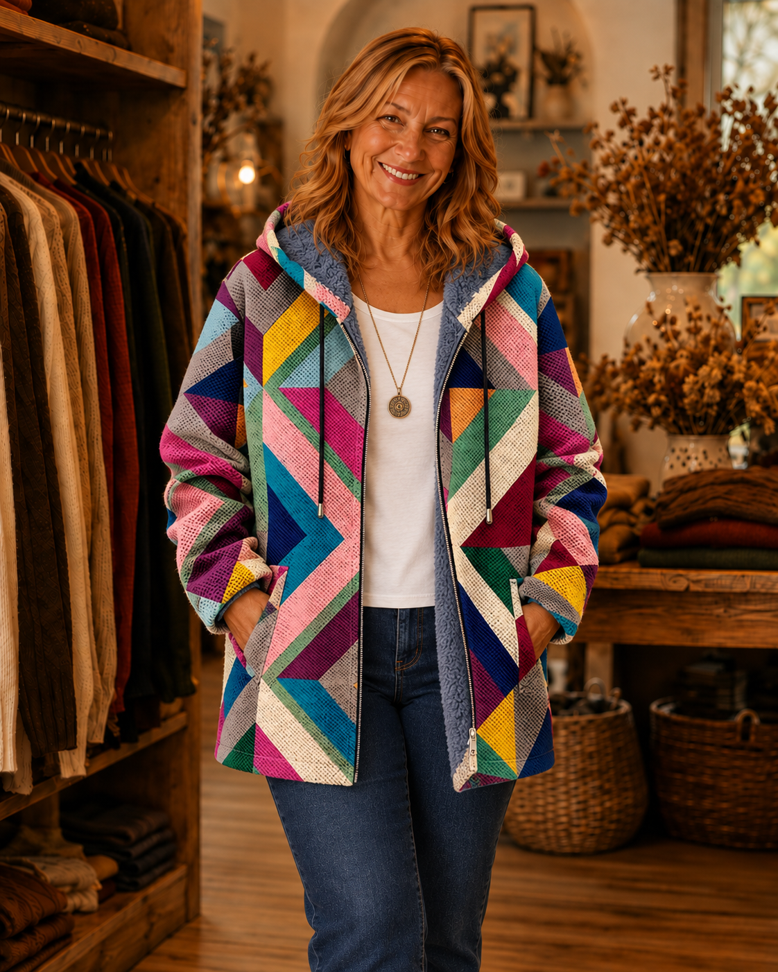 Adriana™ | Art-Inspired Hooded Cardigan