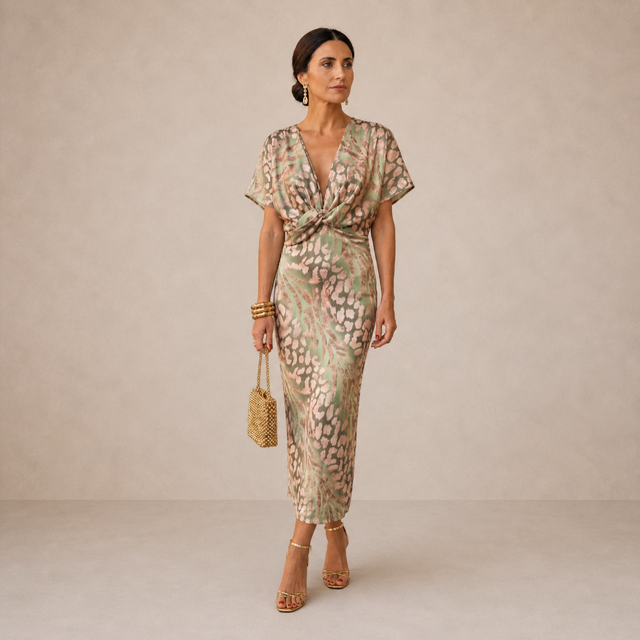 Copper Midi Dress | Women's Autumn Dress