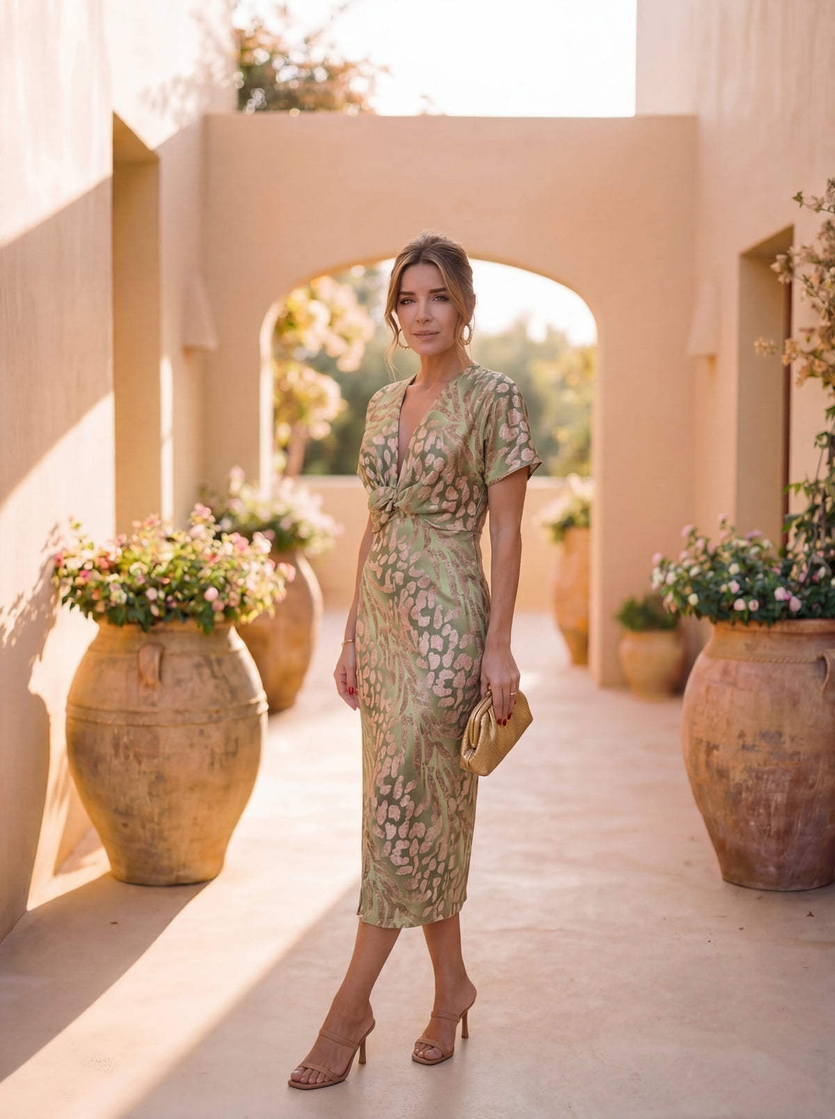 Copper Midi Dress | Women's Autumn Dress