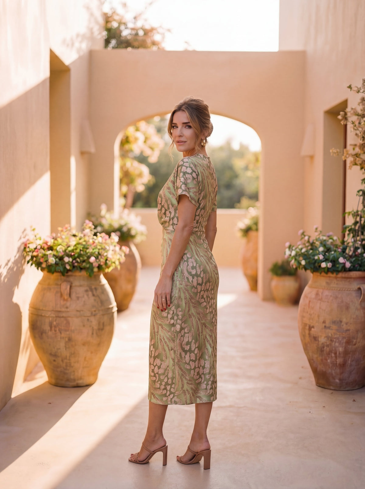 Copper Midi Dress | Women's Autumn Dress