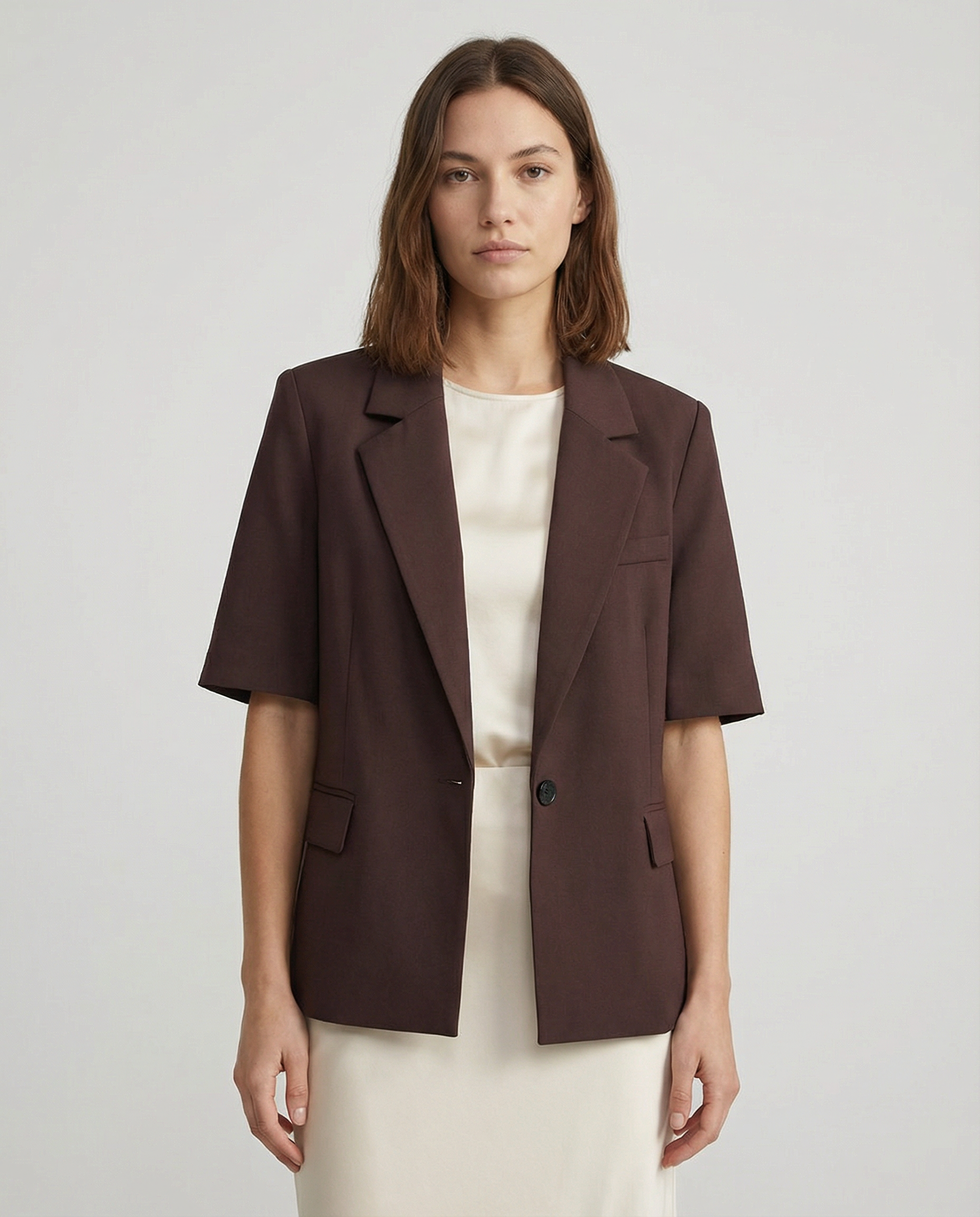 Chic Blazer – Stylish Short Sleeve Office Essential