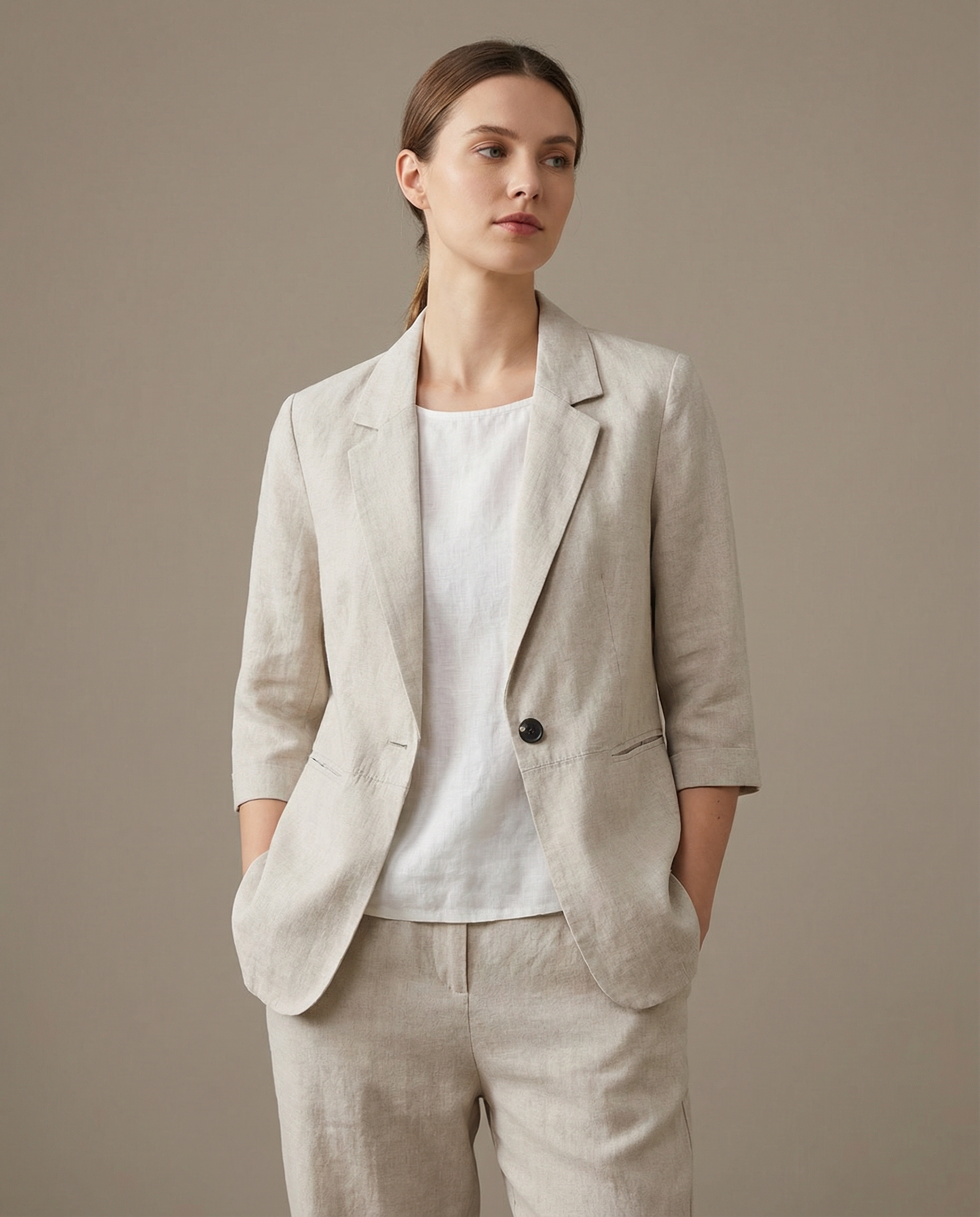 Women's Blazer – Lightweight Cotton Linen Design for Casual and Elegant Outings