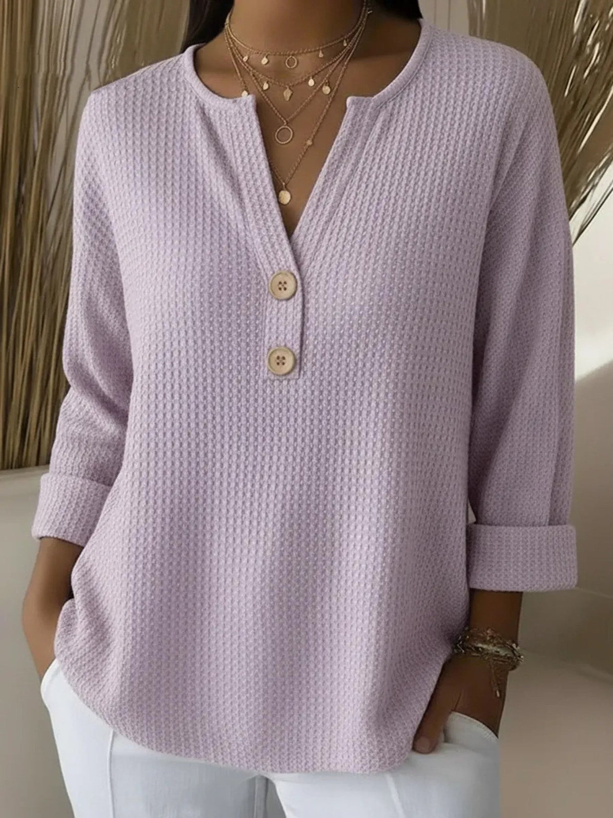 Ada™ | Buttoned Henley Top