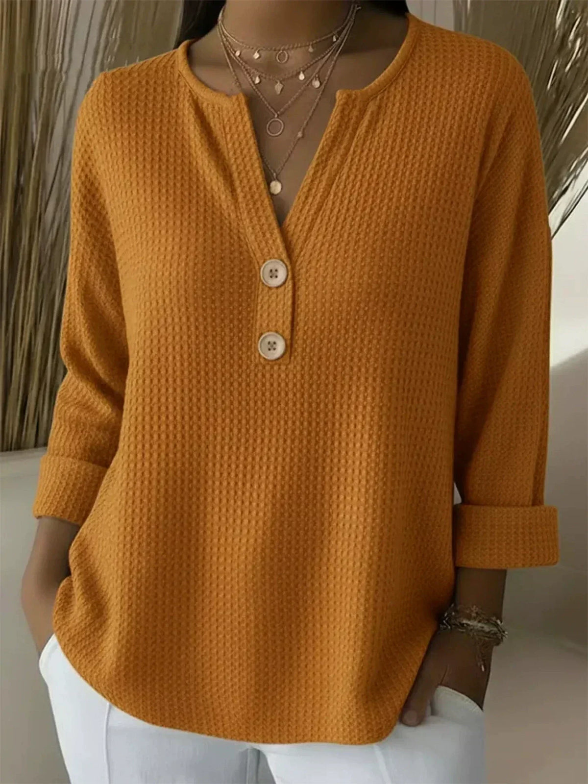 Ada™ | Buttoned Henley Top