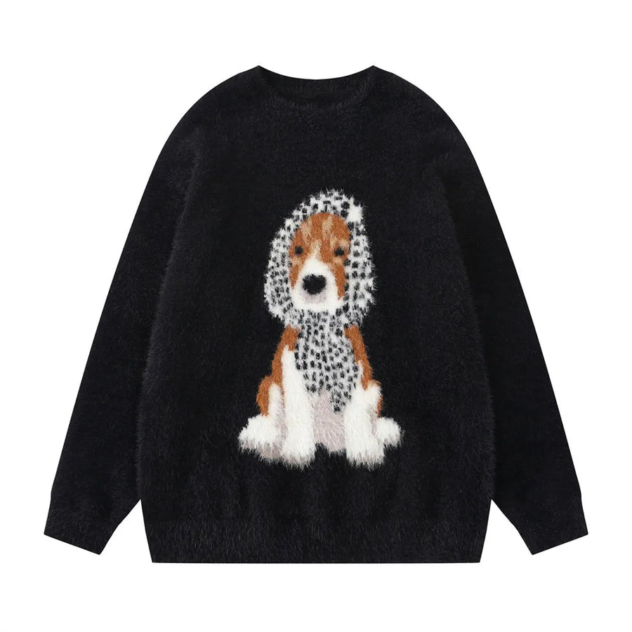 Ivy | Playful Puppy Jacquard Sweater