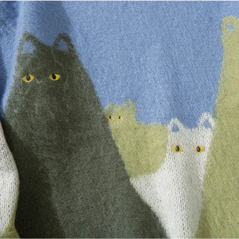 Willow | Cartoon Cat Jacquard Sweater
