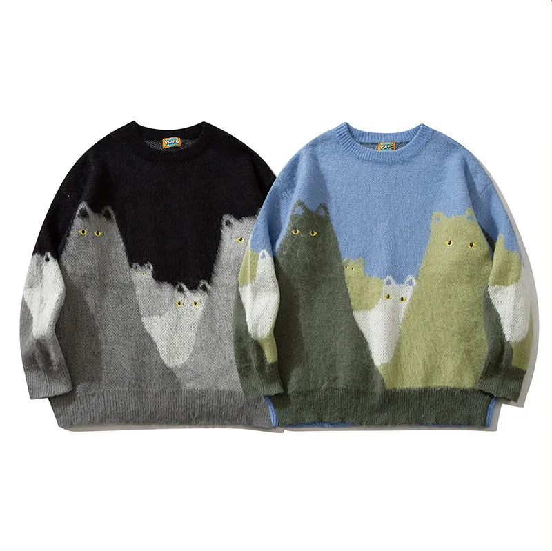 Willow | Cartoon Cat Jacquard Sweater