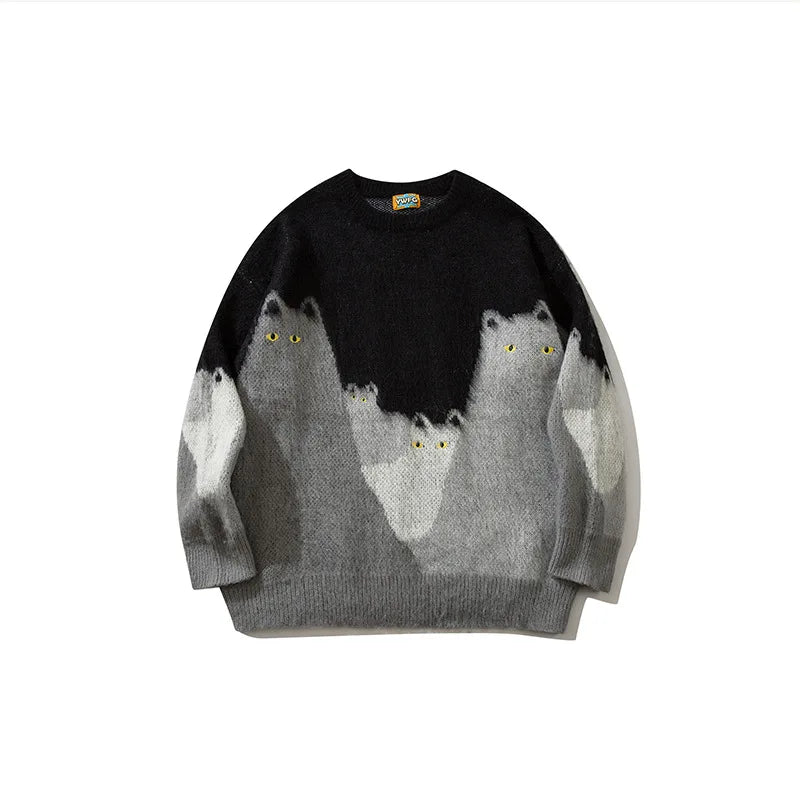 Willow | Cartoon Cat Jacquard Sweater