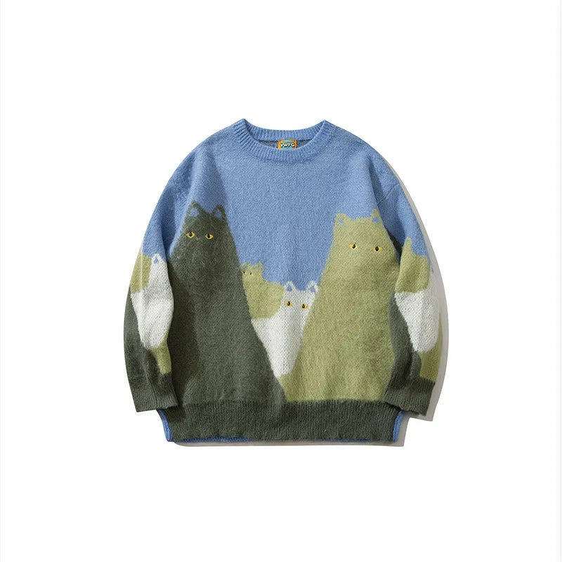 Willow | Cartoon Cat Jacquard Sweater