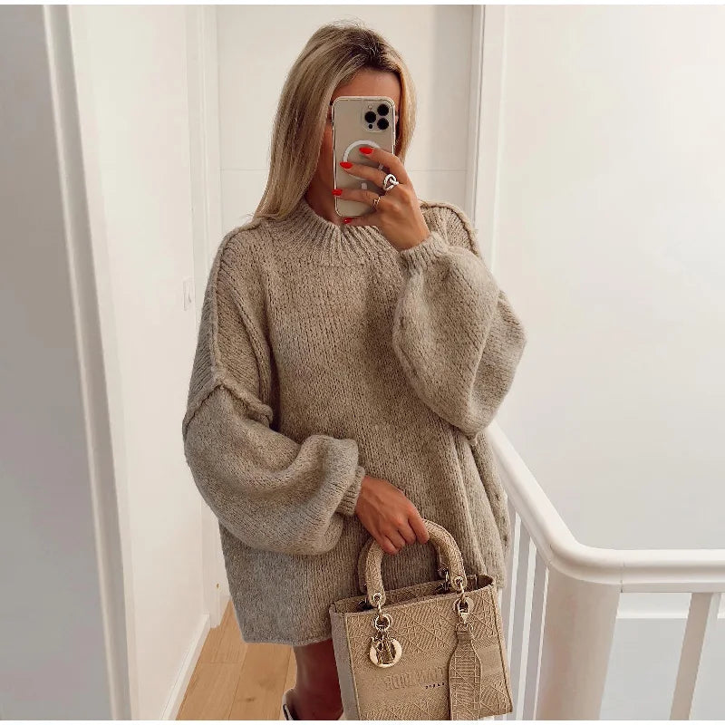 Women's Fluffy Oversized Knit Sweater