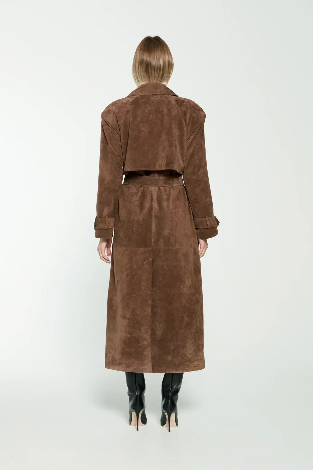 Michele™ | Women’s Elegant Long Suede Trench Coat