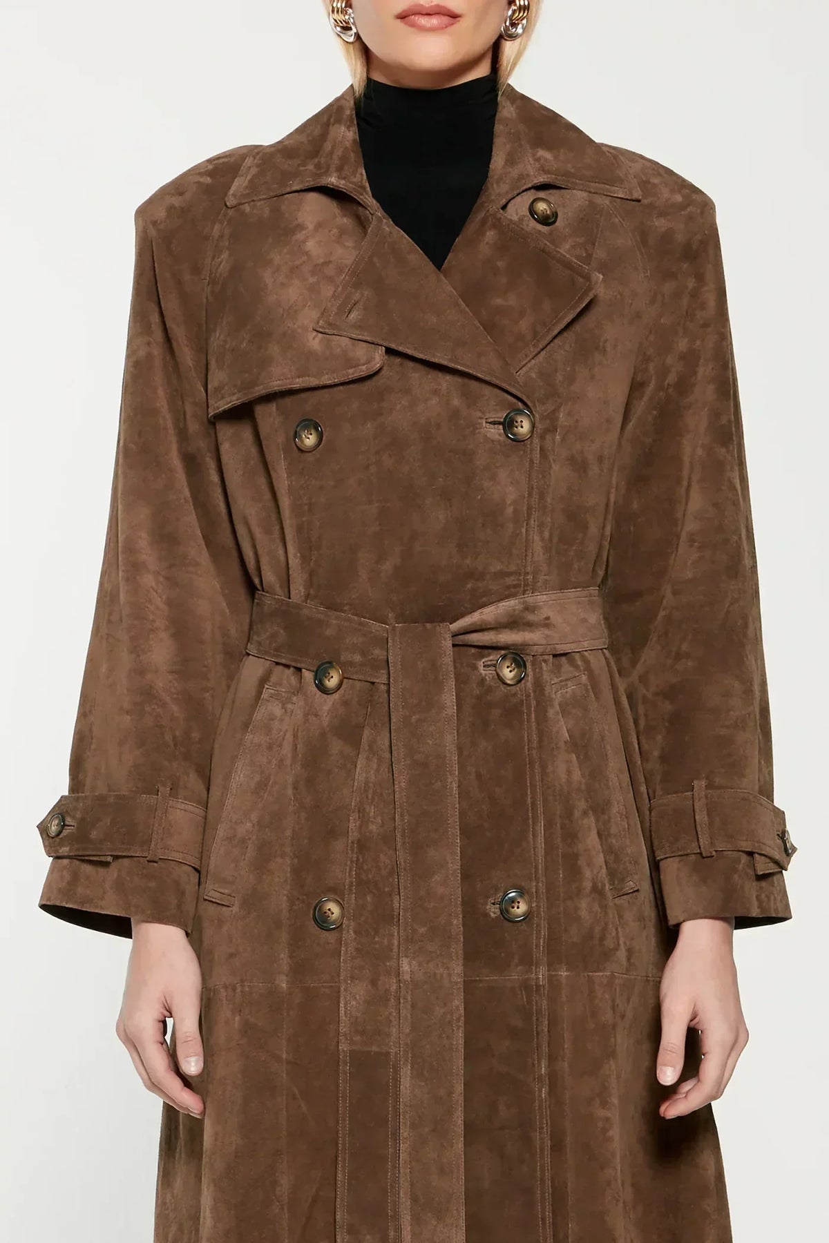 Michele™ | Women’s Elegant Long Suede Trench Coat