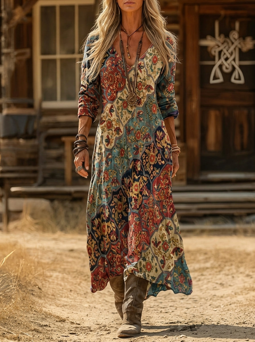 Lidia™ Flowing Autumn Maxi Dress