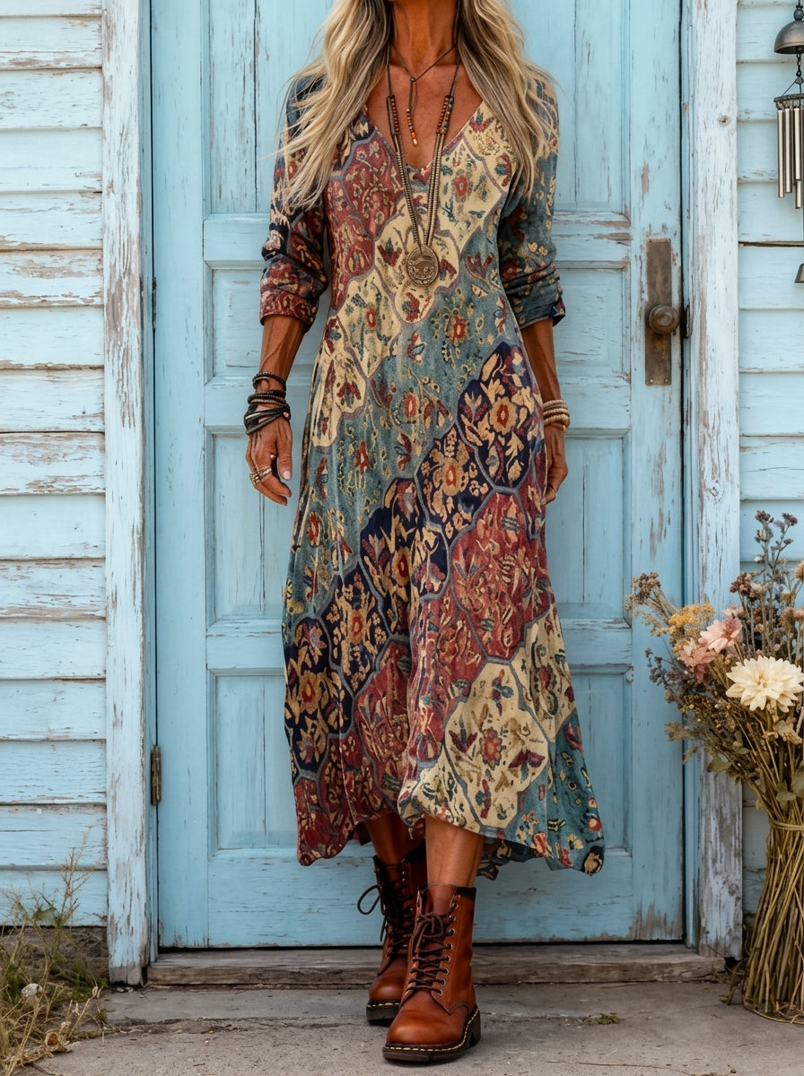 Lidia™ Flowing Autumn Maxi Dress