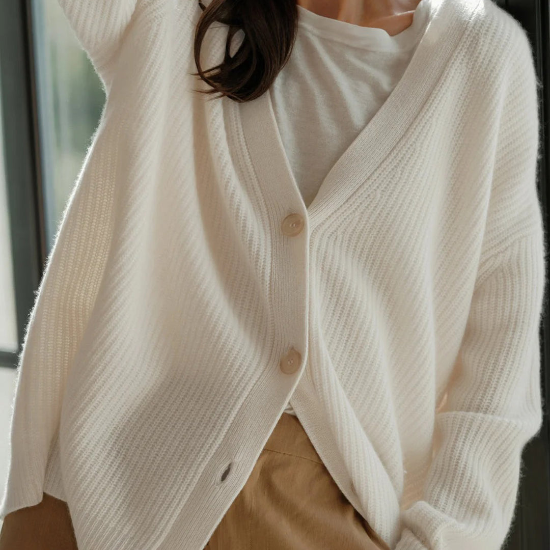 Violet | Women’s Elegant Ribbed Knit Cardigan