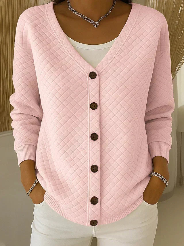 Karen™ | Quilted Button-Front Cardigan