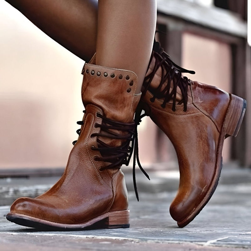 Tina | Retro Lace-Up Boots with a Comfort Sole