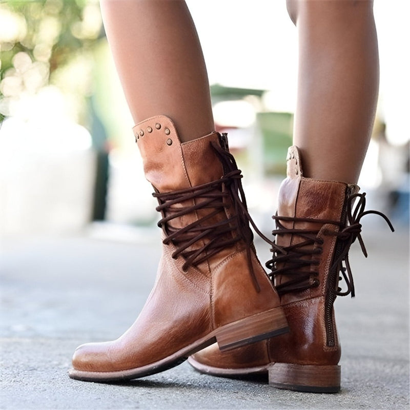 Tina | Retro Lace-Up Boots with a Comfort Sole