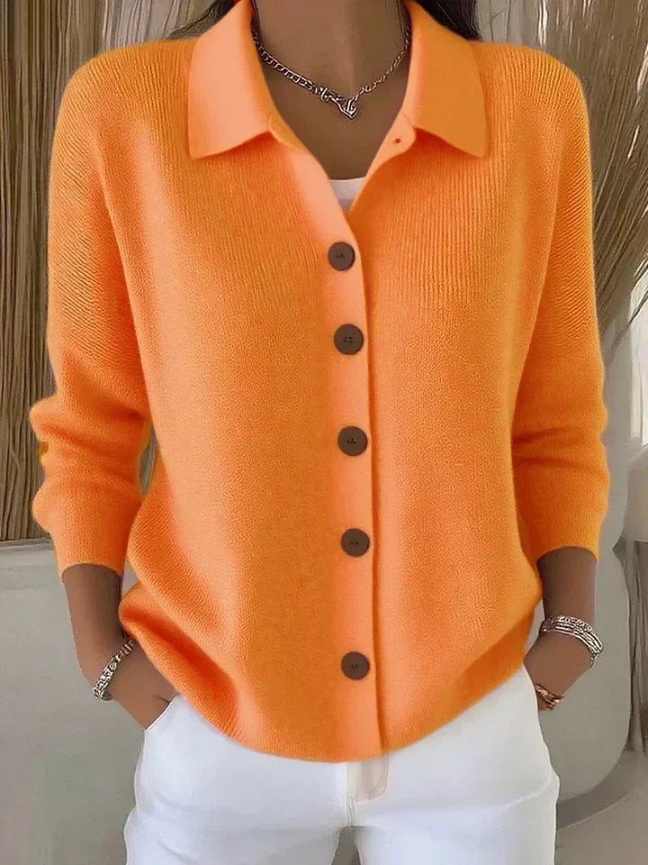 Jessie™ | Collared Button-Front Cardigan