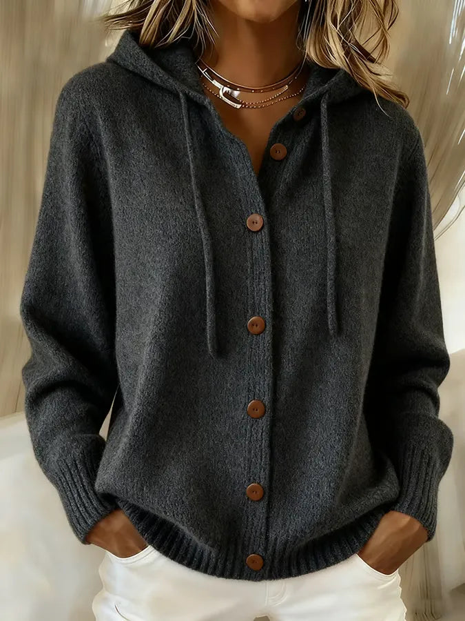 Tessa™ | Cozy Buttoned Hooded Cardigan