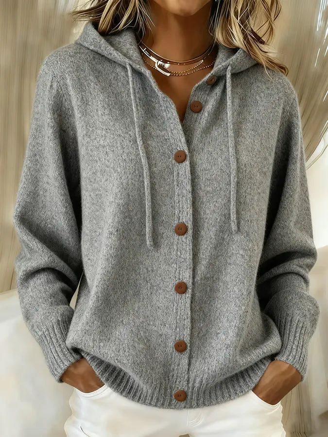 Tessa™ | Cozy Buttoned Hooded Cardigan
