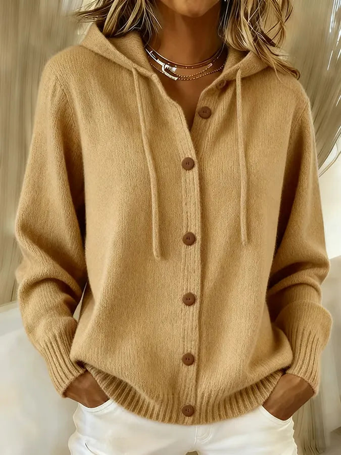 Tessa™ | Cozy Buttoned Hooded Cardigan