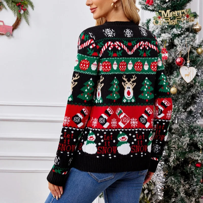 Women's Merry Xmas Holiday Knitted Cardigan Sweater