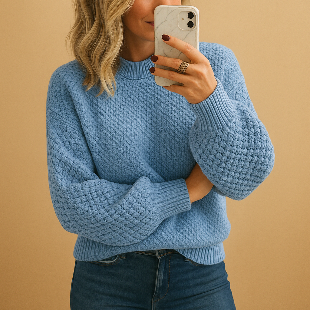Textured Knit Pullover Sweater for Women — Cozy Fit