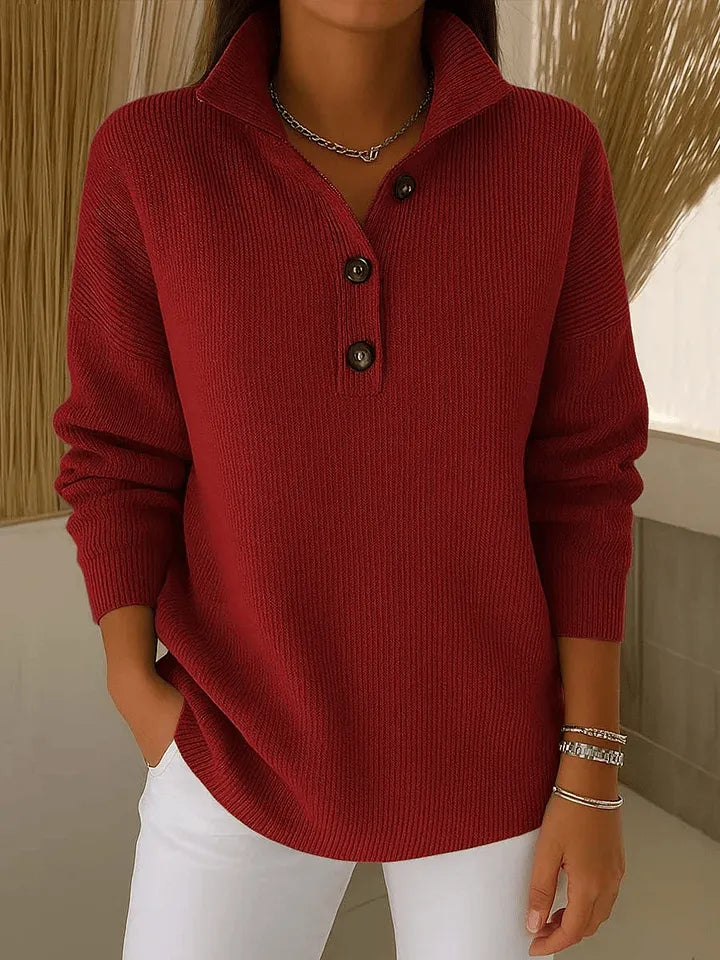 Joanna™ | V-Neck Polo Sweater