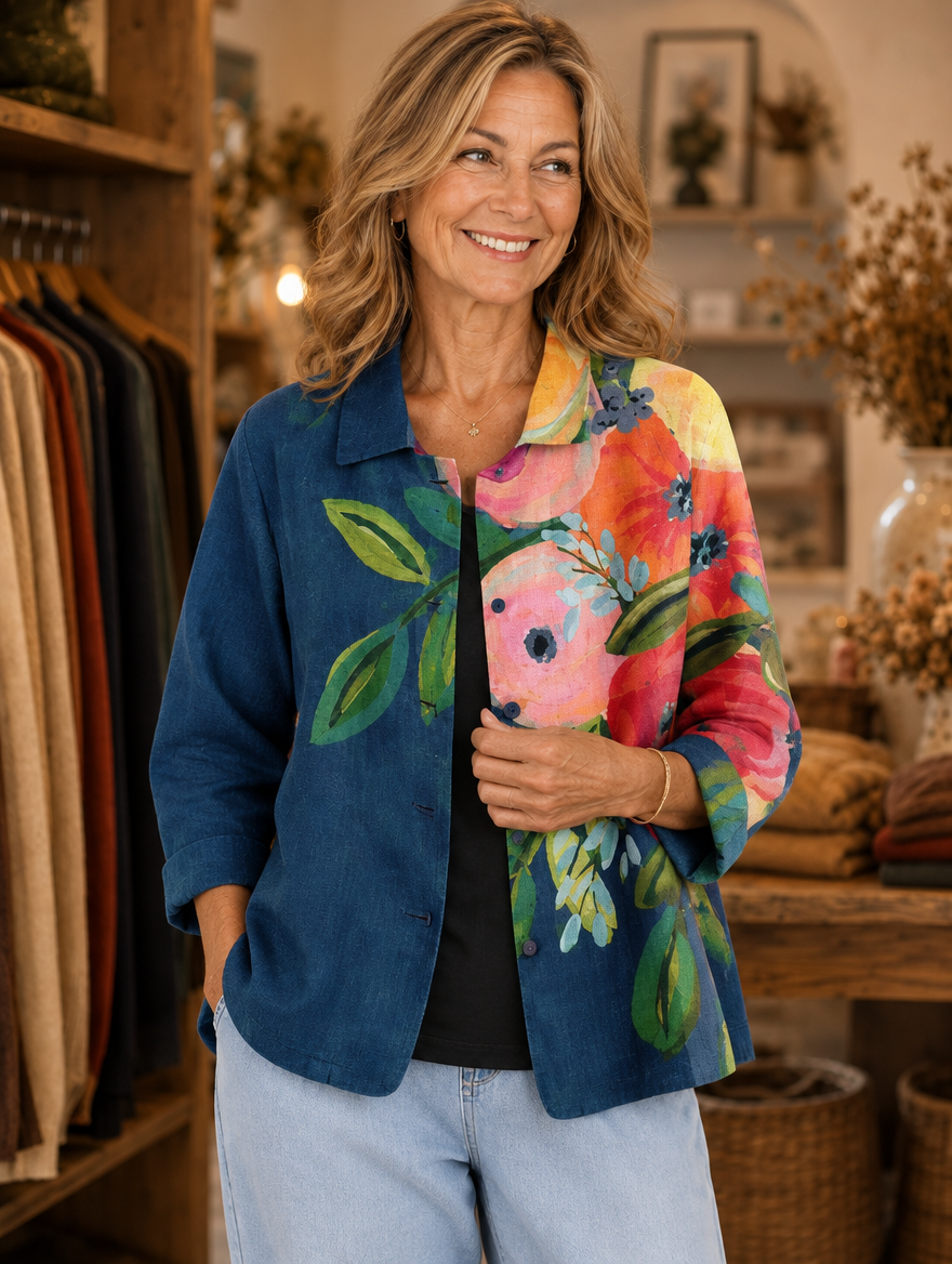 Frances | Painterly Floral Jacket