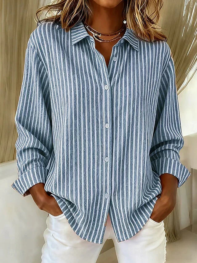 Geraldine™ | Striped Button-Up Shirt