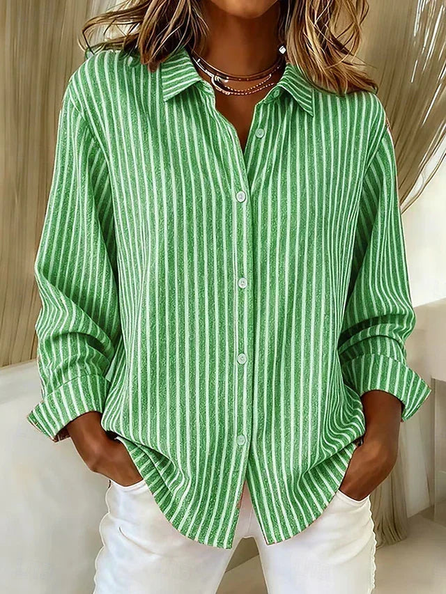 Geraldine™ | Striped Button-Up Shirt