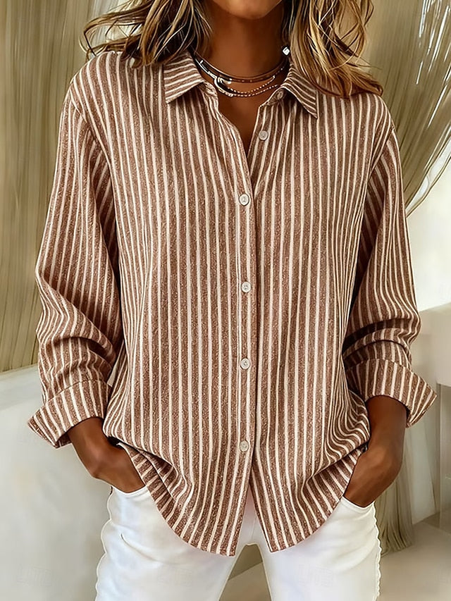 Geraldine™ | Striped Button-Up Shirt