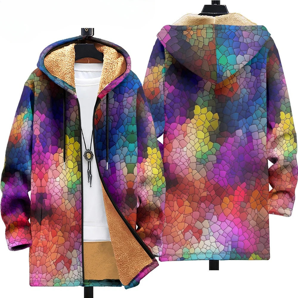 Celeste™ | Stained Glass Fleece-Lined Hooded Coat
