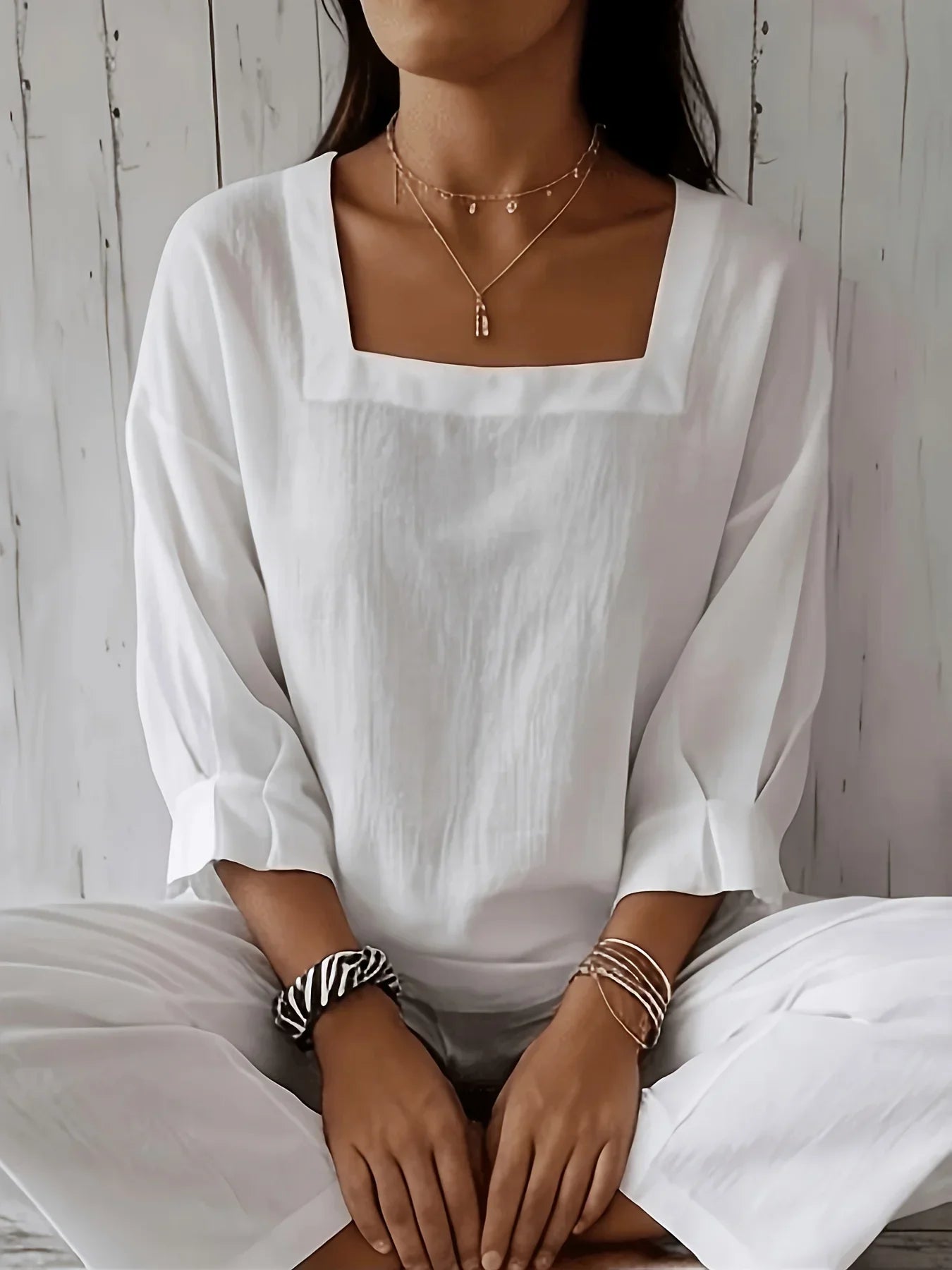 Sabrina - Relaxed Square Neckline Blouse