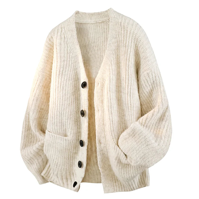 Elliot™ Button-Front V-Neck Knit Sweater